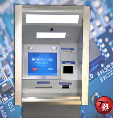 ATM-Maschinen-Bank-Geldautomat des Vandalen-Beweis-19inch an der Wand befestigter