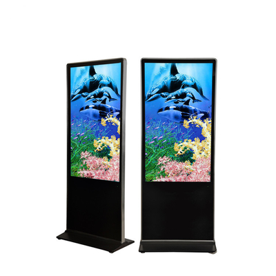 Zeigen wechselwirkende digitale Beschilderung Touch Screen Totem-Boden-Stand Lcd 55 75 Zoll an